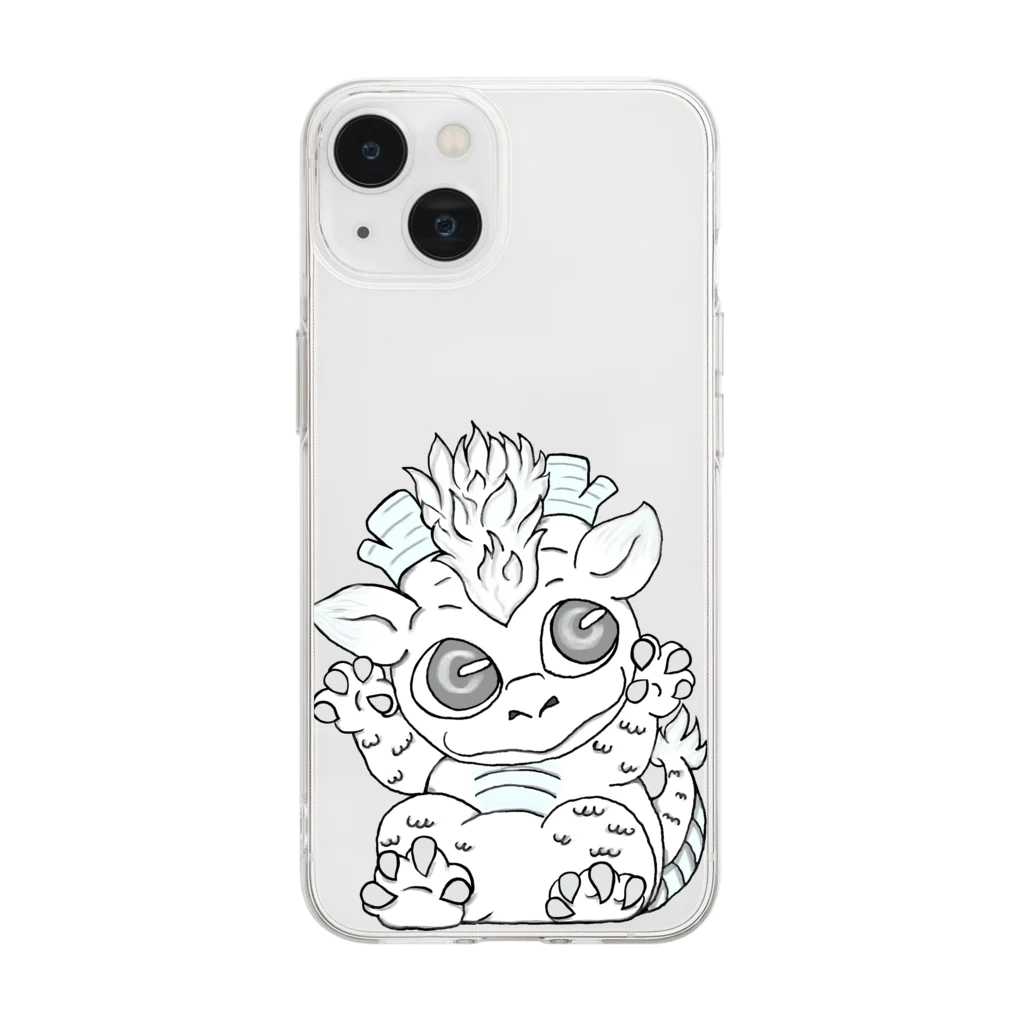 白黄神龍の龍の子 Soft Clear Smartphone Case