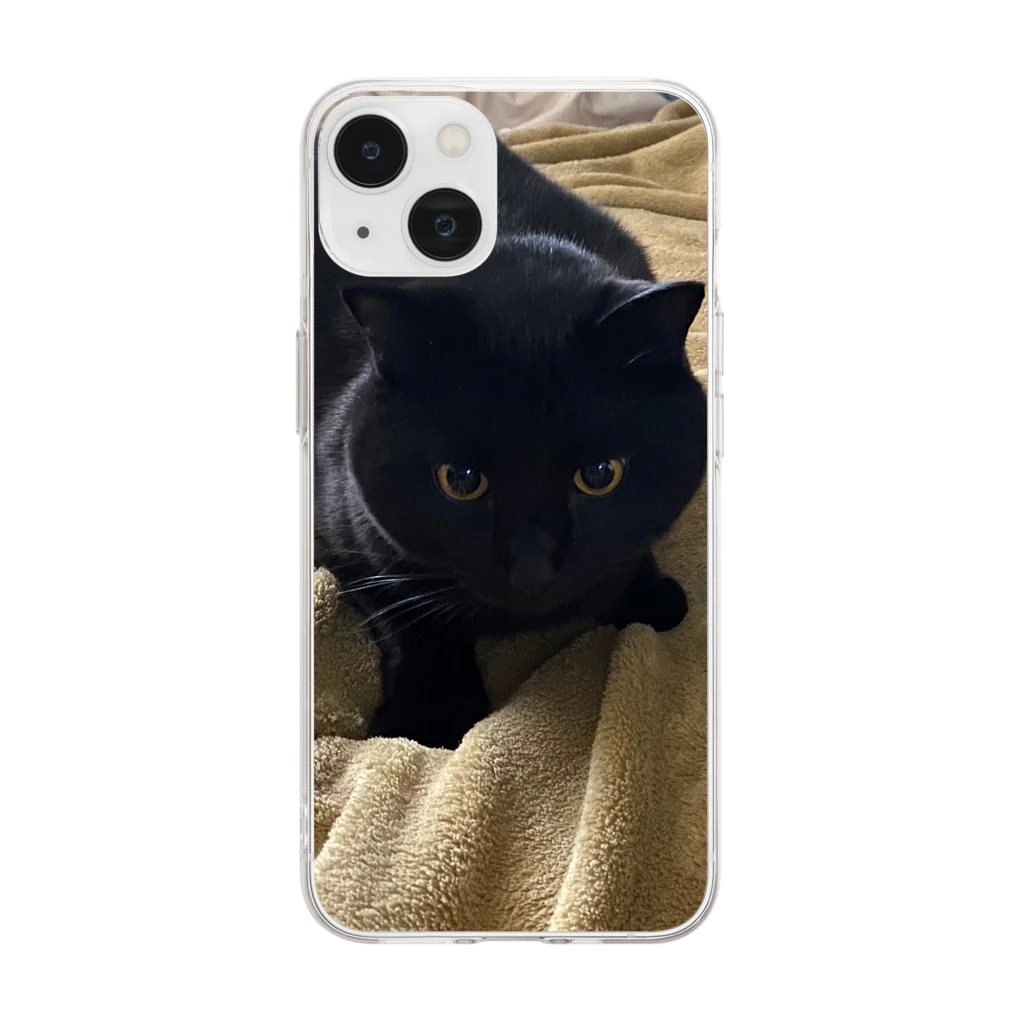 yottin59617の迷い黒猫キキ Soft Clear Smartphone Case