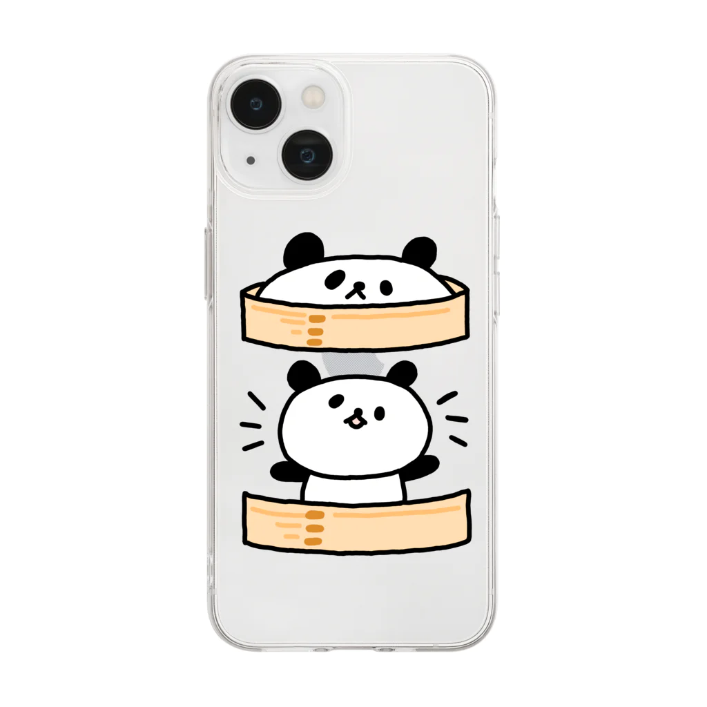 Shoboi-YOSHIDAのしょぼいパンダ（せいろ） Soft Clear Smartphone Case