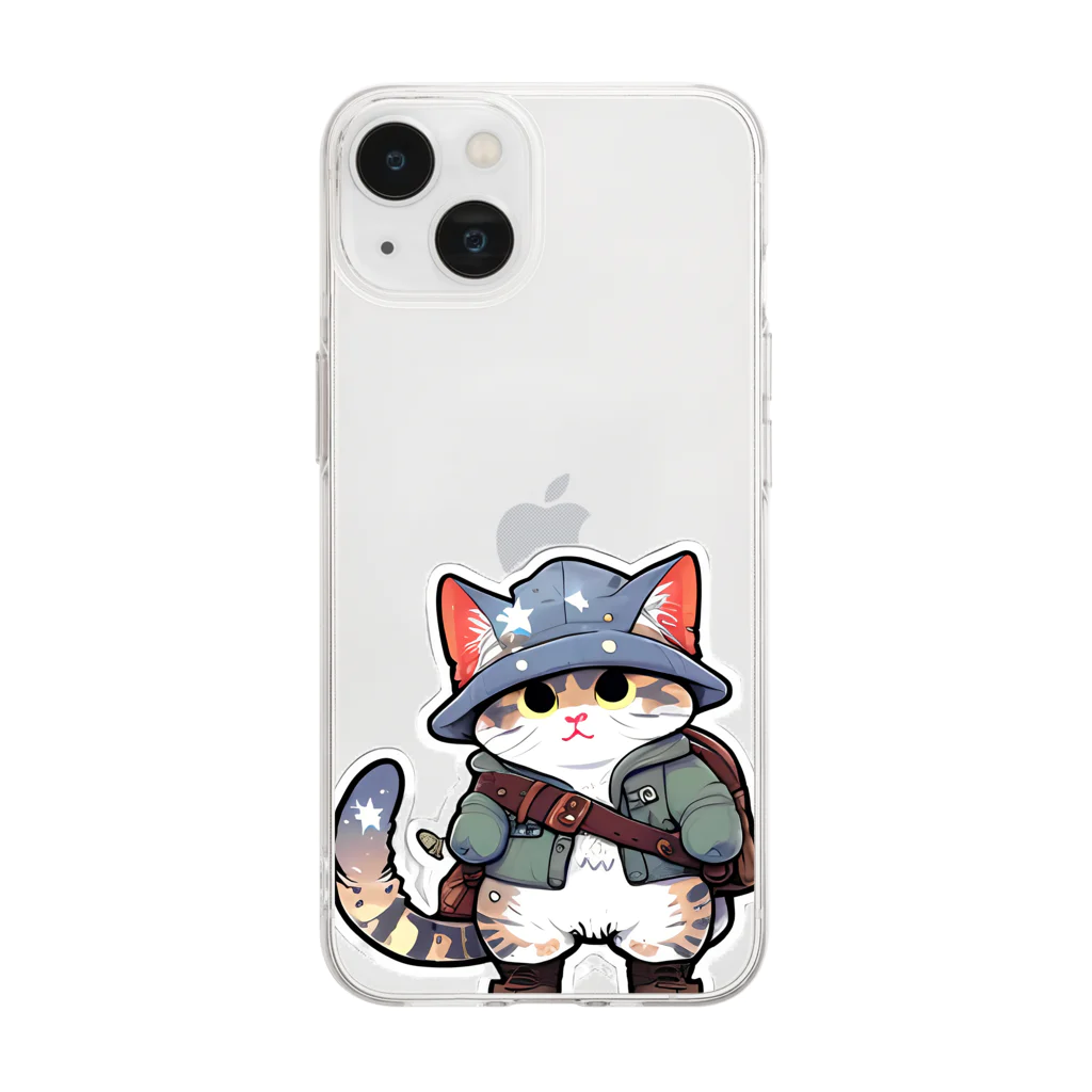 Cute ケース屋の旅する猫 Soft Clear Smartphone Case