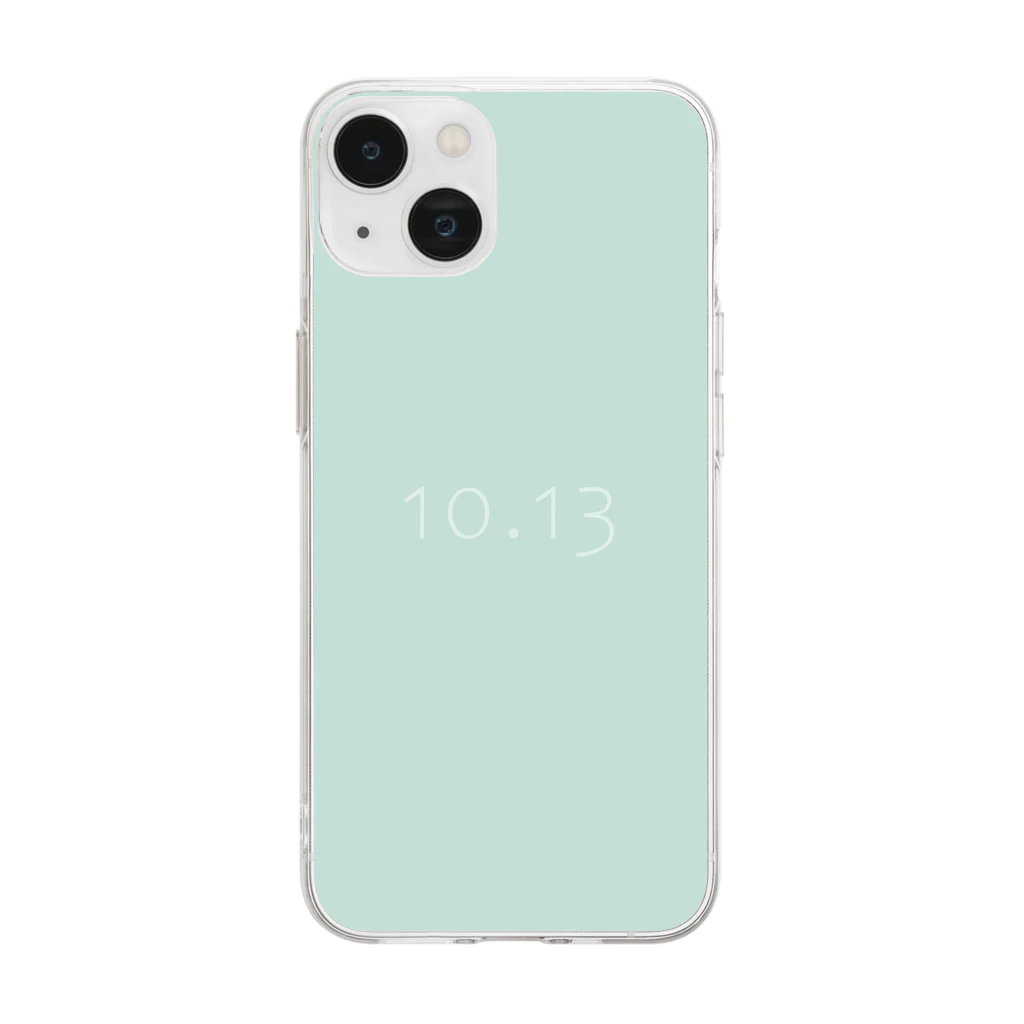 「Birth Day Colors」バースデーカラーの専門店の10月13日の誕生色「オパール・ブルー」 Soft Clear Smartphone Case