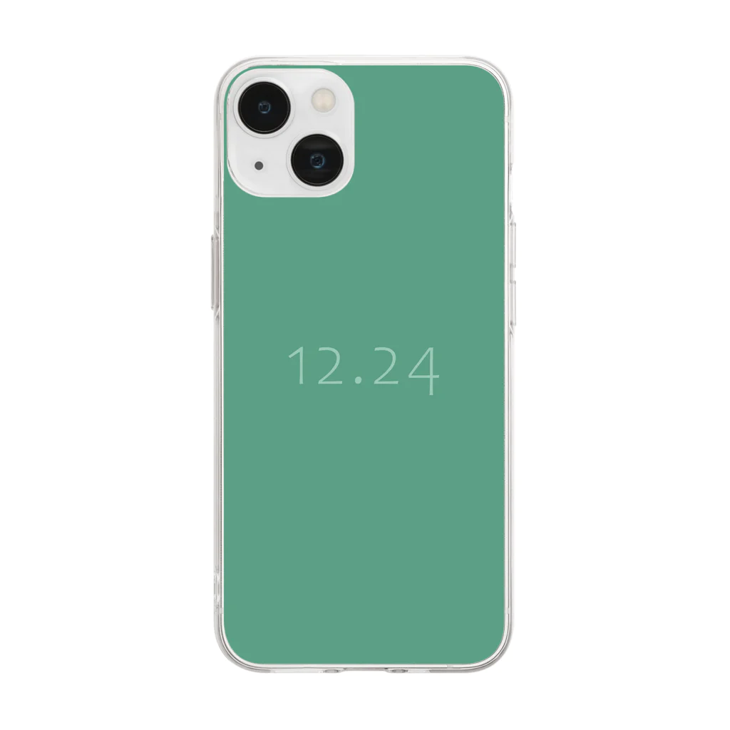 「Birth Day Colors」バースデーカラーの専門店の12月24日の誕生色「グリーン・スプルース」 Soft Clear Smartphone Case