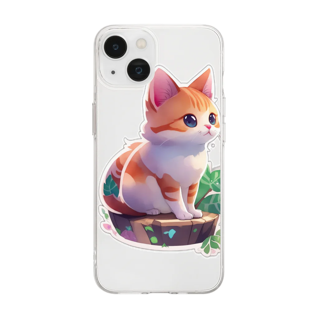 dolphineのキュートな猫 Soft Clear Smartphone Case