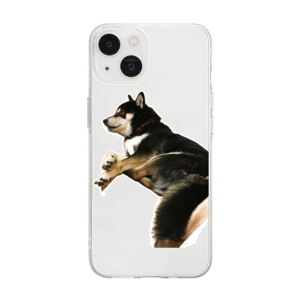 achahiの黒柴犬　ジョシーバ　癒し Soft Clear Smartphone Case