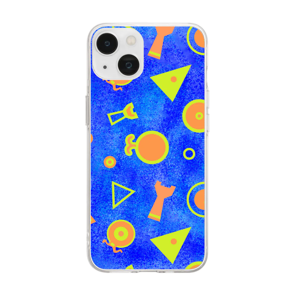 chika_shirakawaの古代シリーズ▲▼▲▼宇宙みたいな弘化谷古墳の紋様 Soft Clear Smartphone Case