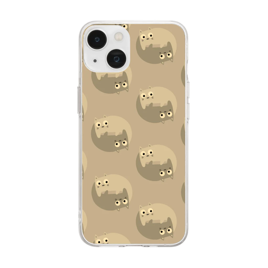 chikichickleの２匹の猫　カラーE Soft Clear Smartphone Case