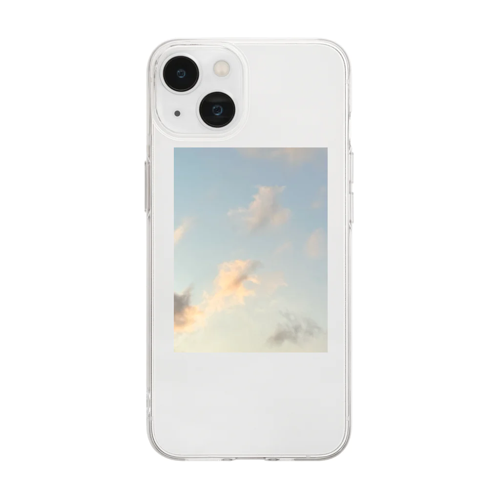 rilybiiの朝焼けと雲 Soft Clear Smartphone Case