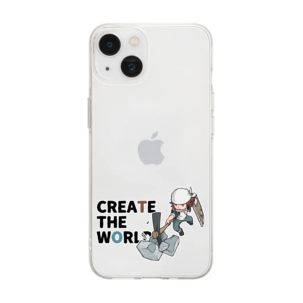 mocchi’s workshopのCREATE THE WORLD Soft Clear Smartphone Case