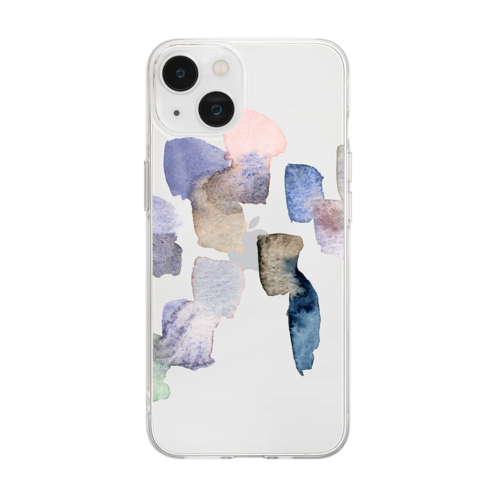 c5watercolorの水彩ペイント・くすみ系ニュアンスカラー Soft Clear Smartphone Case