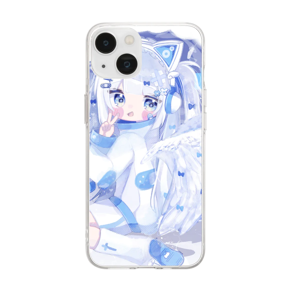 みなづき。の猫耳ヘッドフォンちゃん Soft Clear Smartphone Case