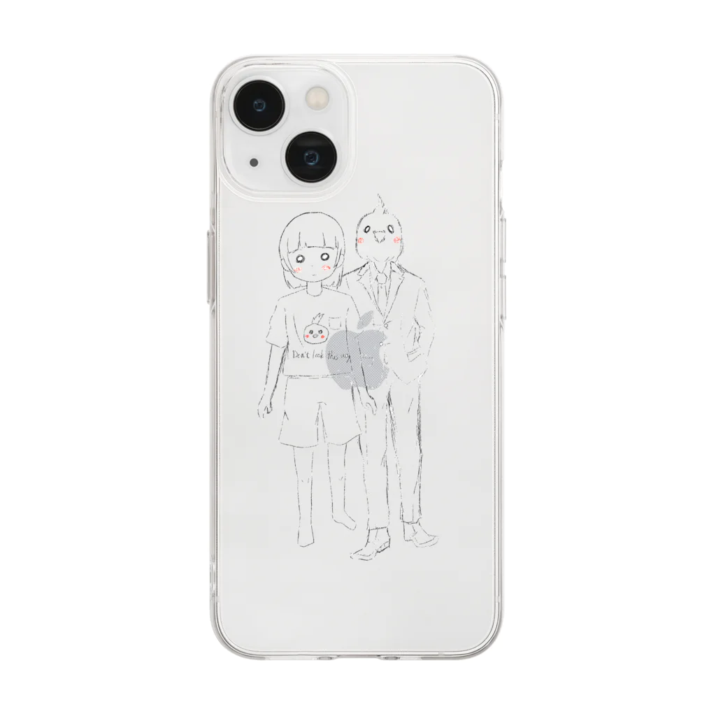 もるのボディーガード Soft Clear Smartphone Case