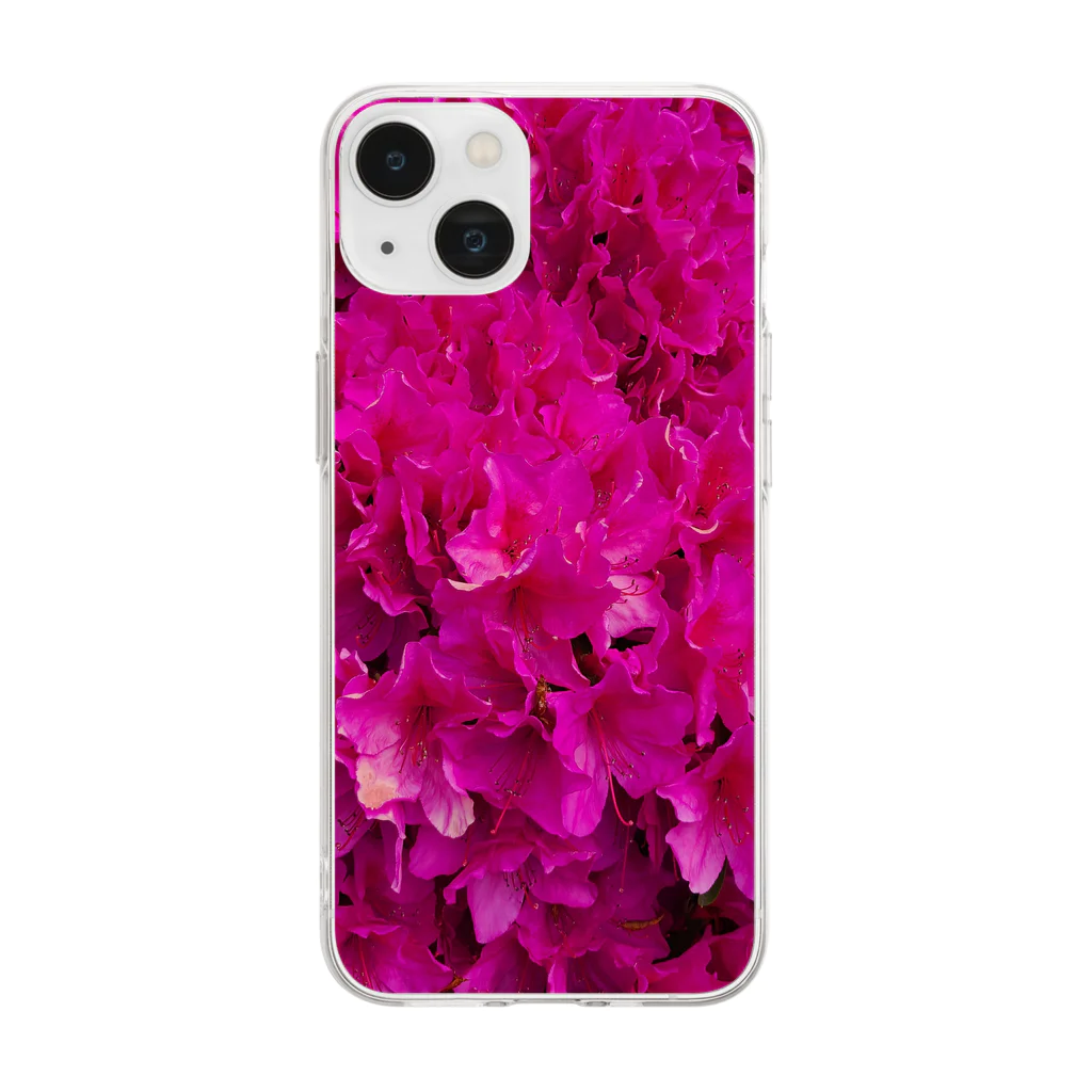 マリーゴールドのピンクの塊 Soft Clear Smartphone Case