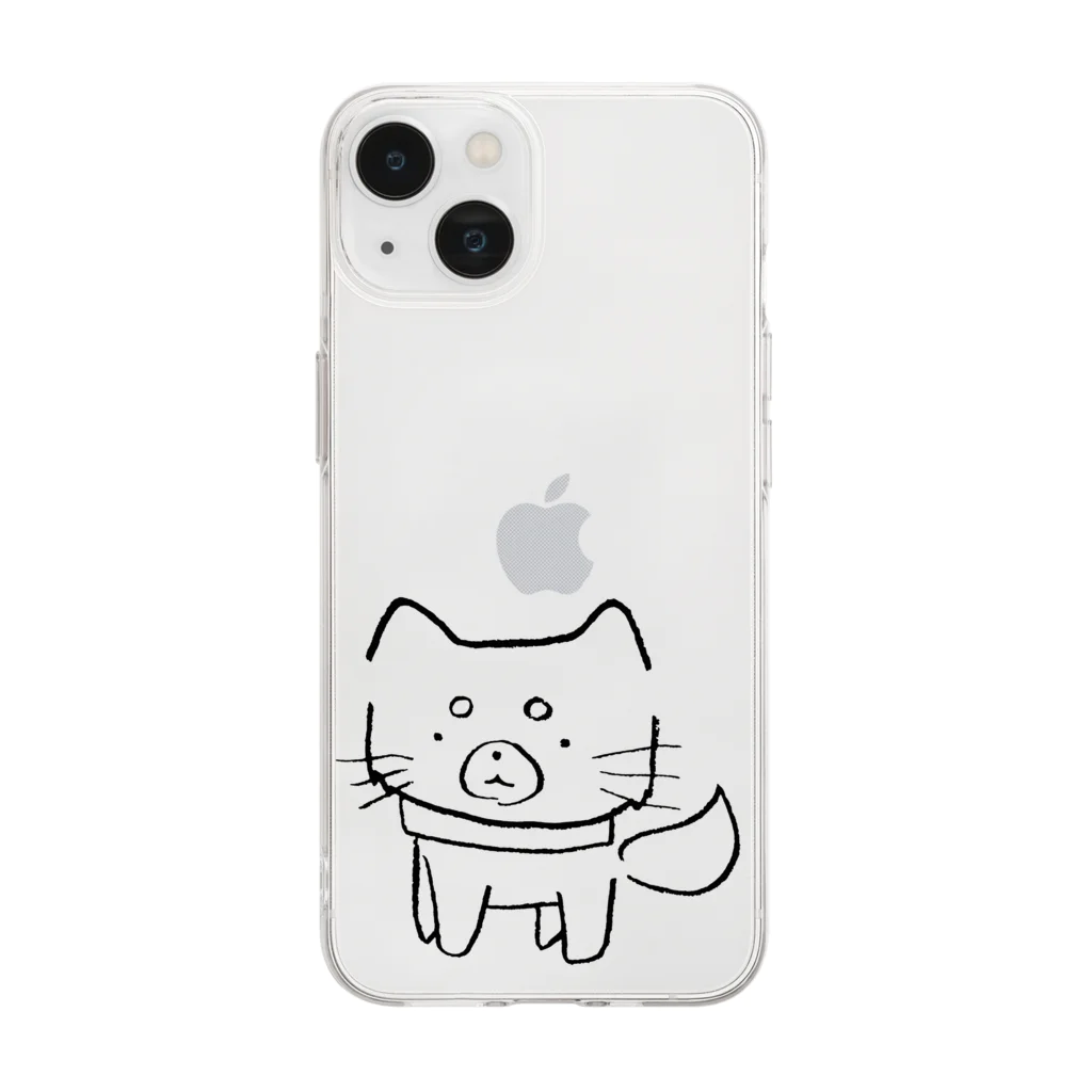 みつまめこshopのまめ Soft Clear Smartphone Case