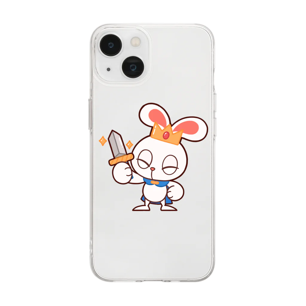 レタ(LETA)のぽっぷらうさぎ(勇敢！) Soft Clear Smartphone Case