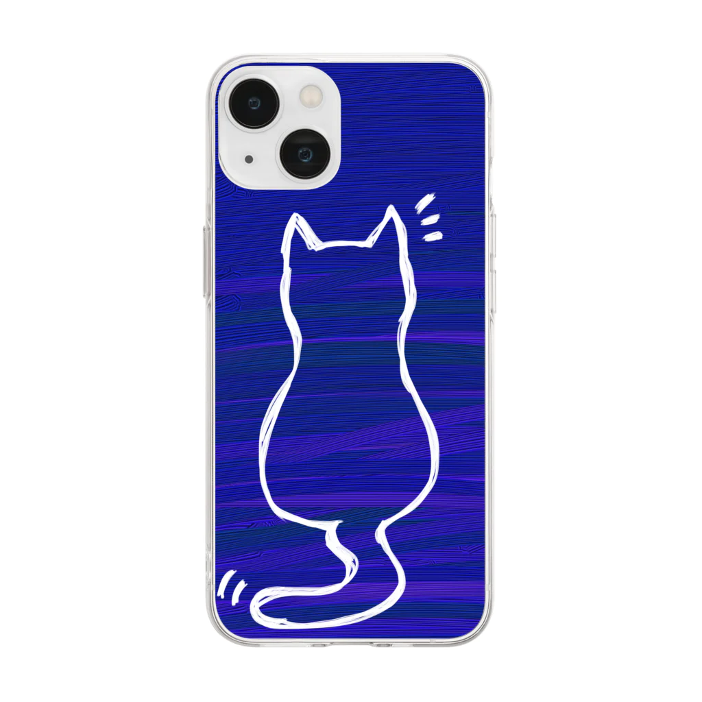 1080shopのねこ Soft Clear Smartphone Case