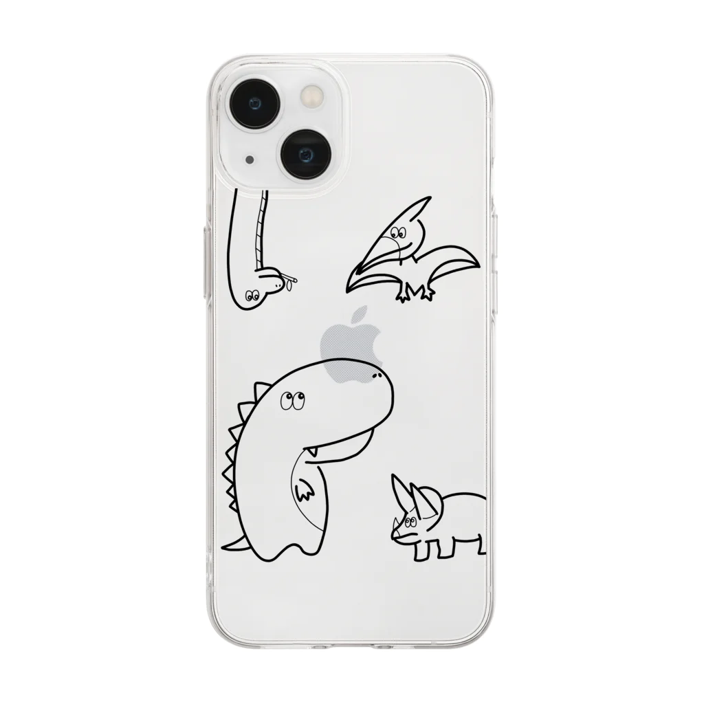 にゃんたろ先生のキョウリュウさんたち Soft Clear Smartphone Case