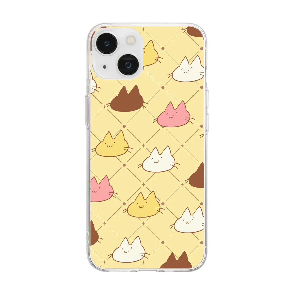 ピノの倉庫のねこズ(クッキー) Soft Clear Smartphone Case