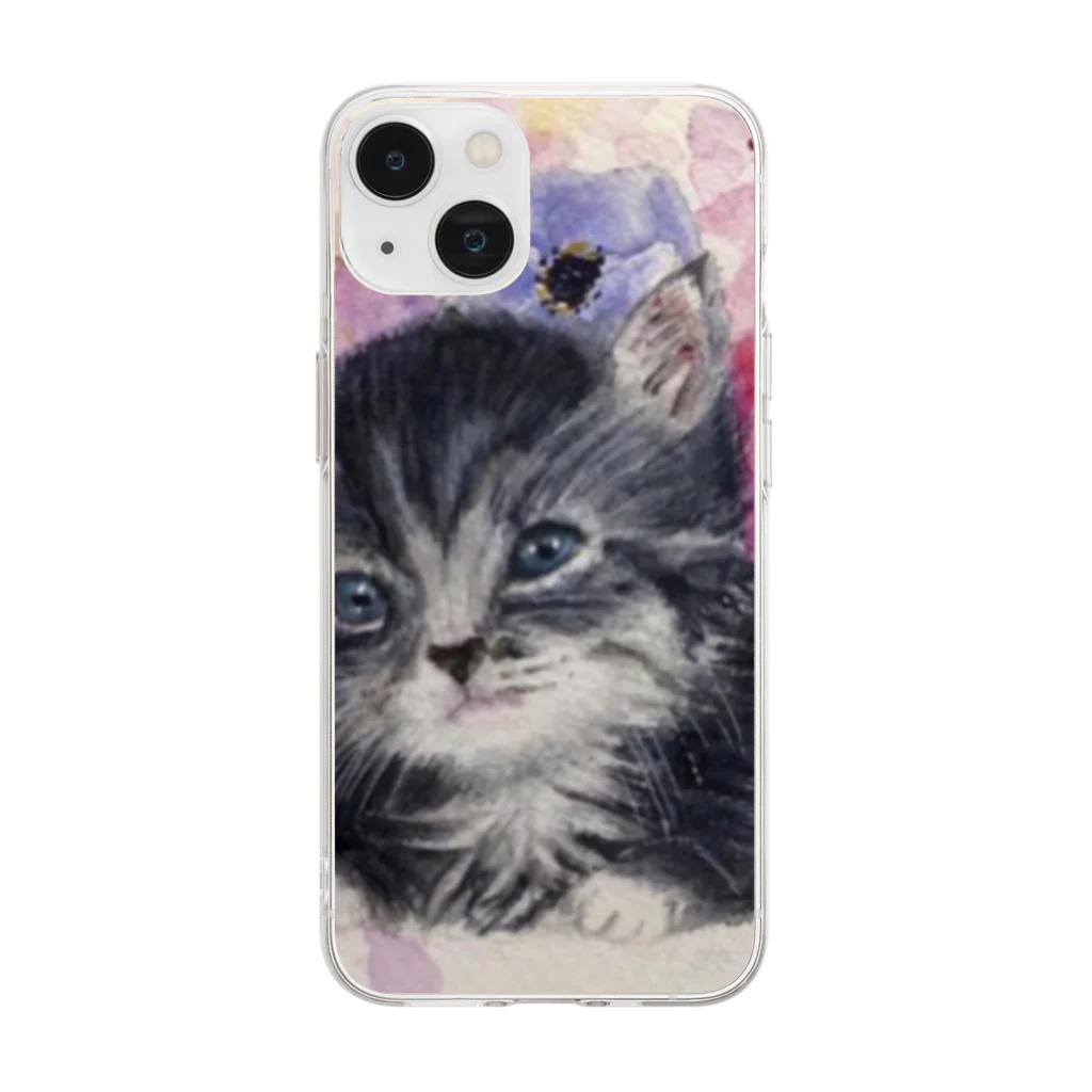 彩華ようこの可愛い子猫のかくれんぼ Soft Clear Smartphone Case