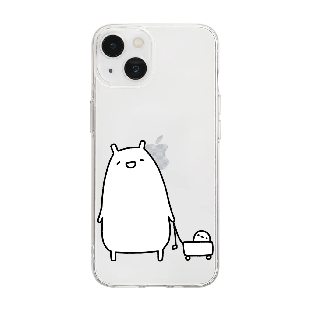 うさやのお散歩をするかわいいねこ Soft Clear Smartphone Case