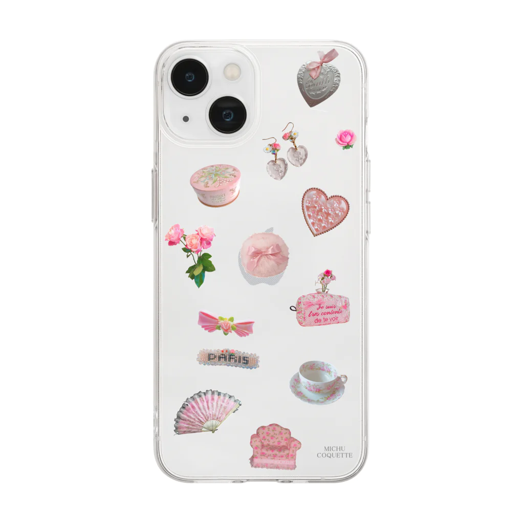 MICHU_COQUETTEのpink scheme iphone case ソフトクリアスマホケース