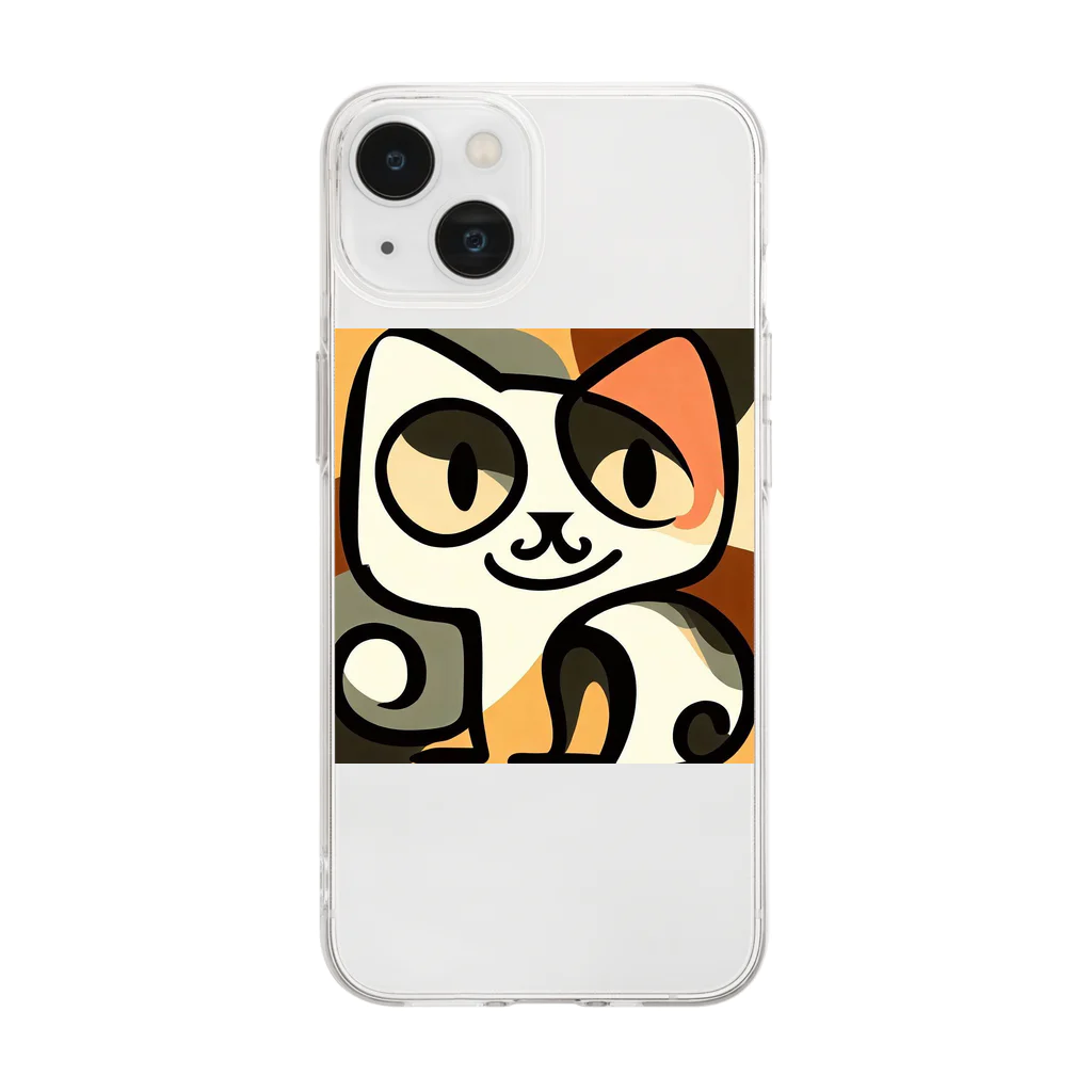 T2 Mysterious Painter's ShopのMysterious Cat Soft Clear Smartphone Case