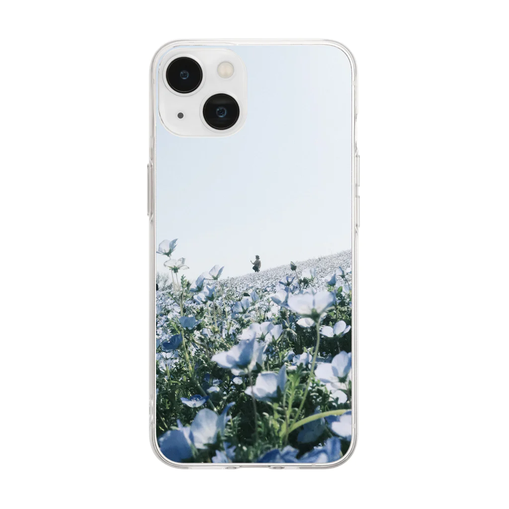 bath_tubのflower Soft Clear Smartphone Case