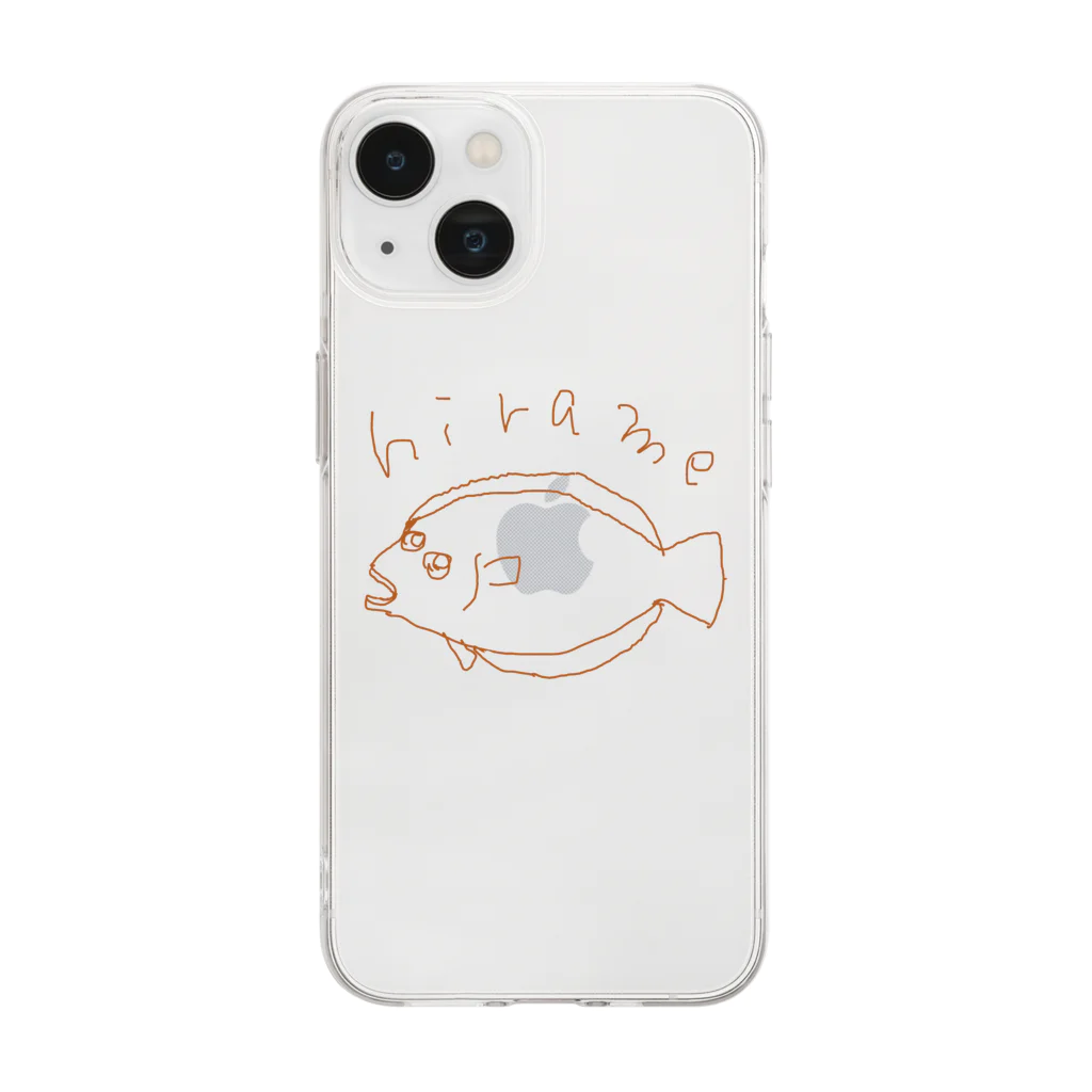 ゆるデザイン shopのゆるヒラメ Soft Clear Smartphone Case