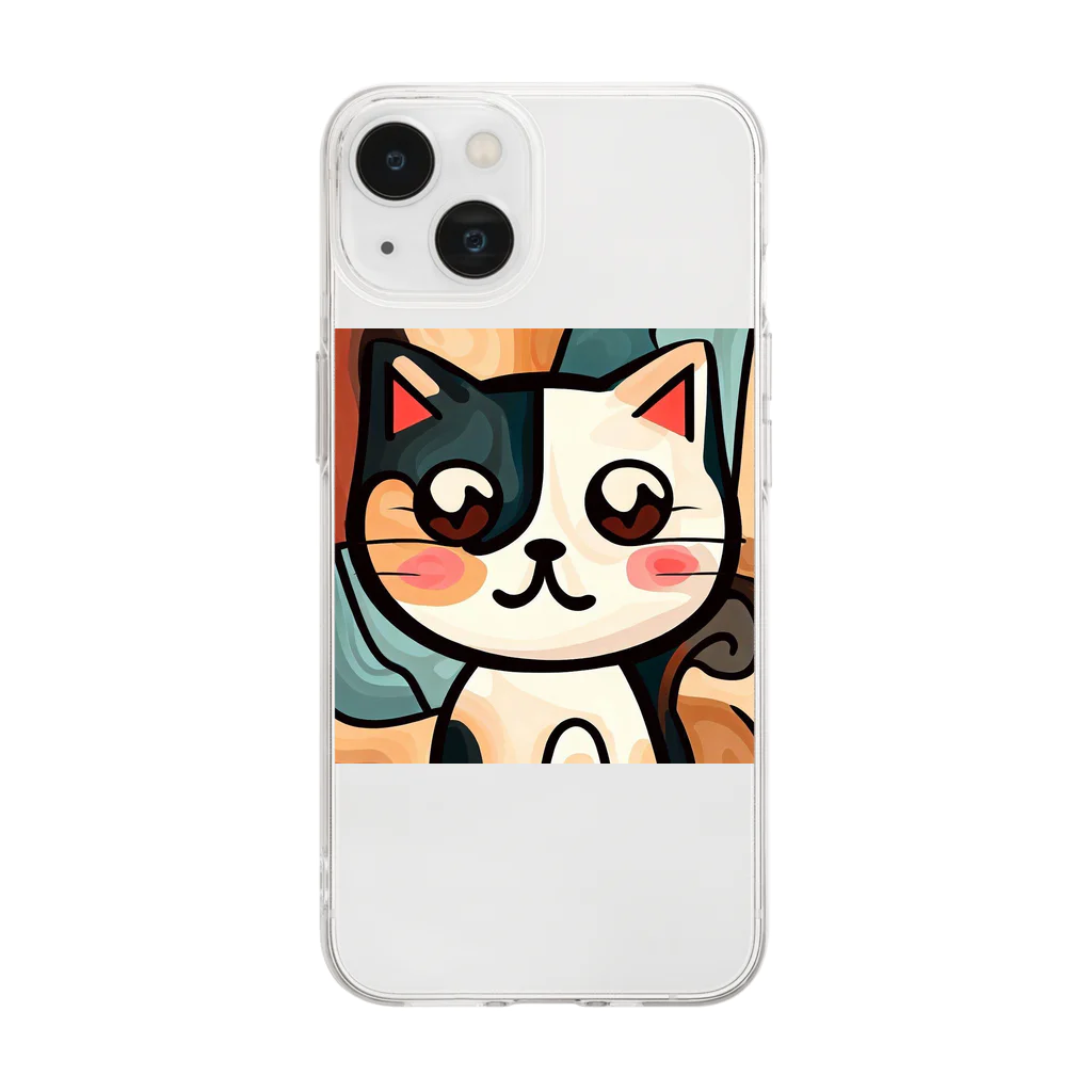 T2 Mysterious Painter's ShopのMysterious Cat Soft Clear Smartphone Case