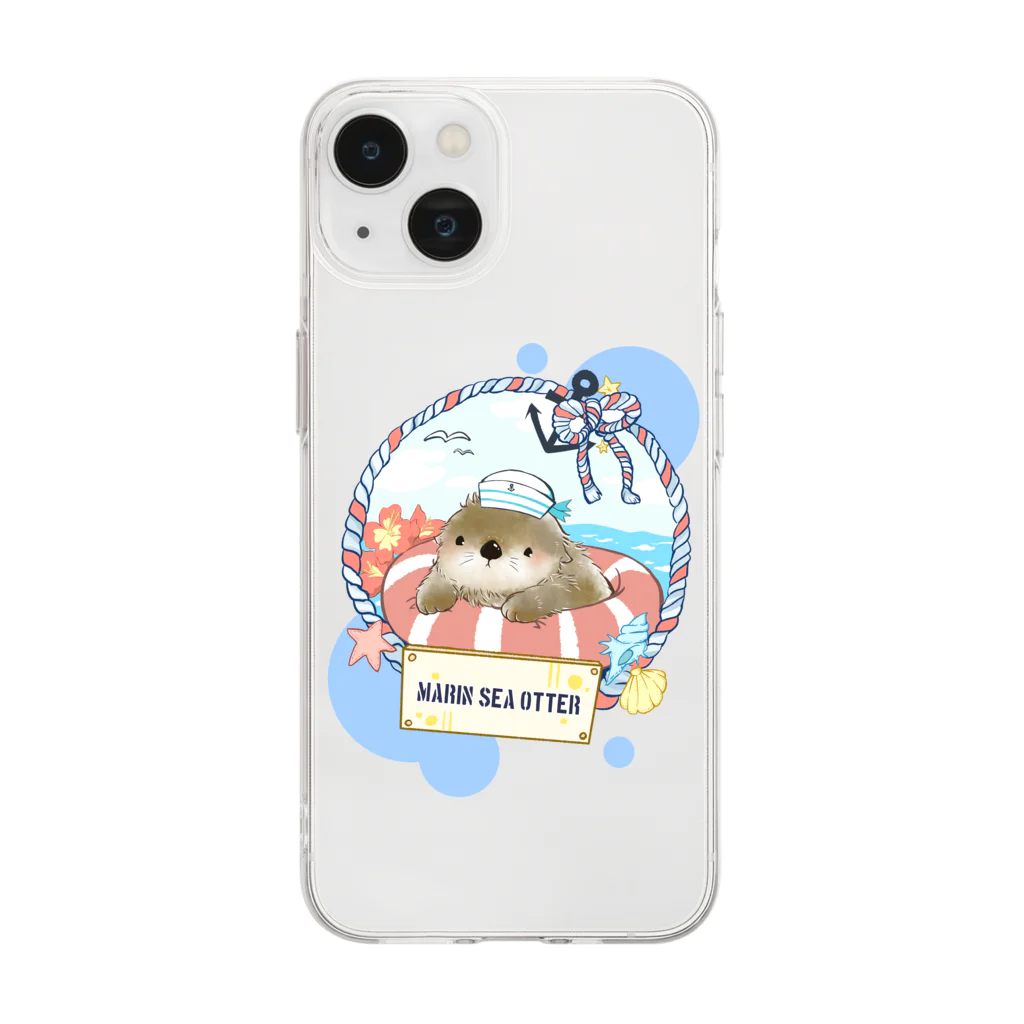 Rêverのマリンラッコ Soft Clear Smartphone Case