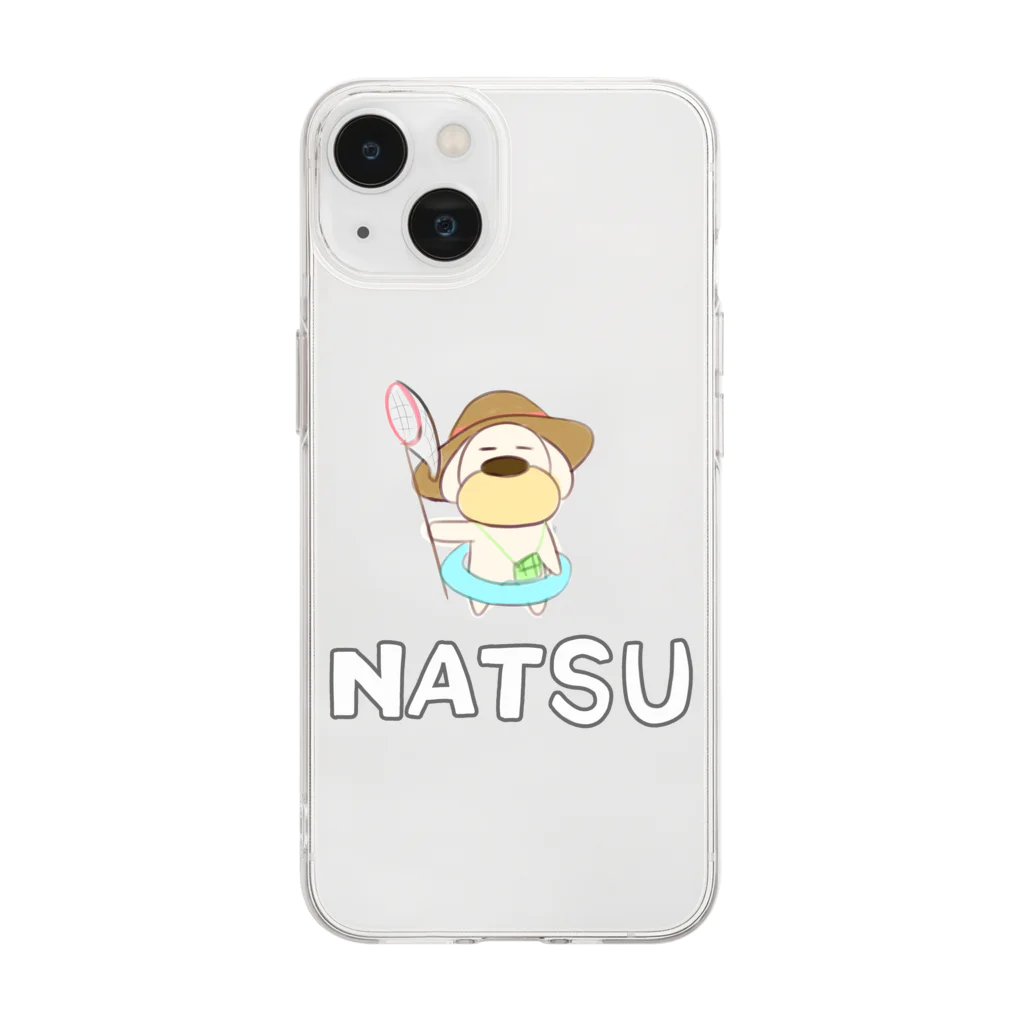 おもちまるの夏のゆるい犬 Soft Clear Smartphone Case