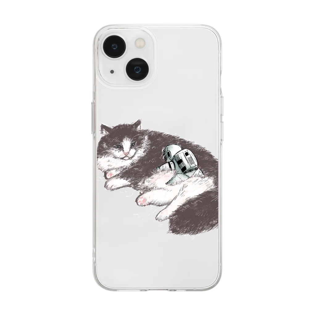 ばろうずのオブジェクト「猫」 Soft Clear Smartphone Case