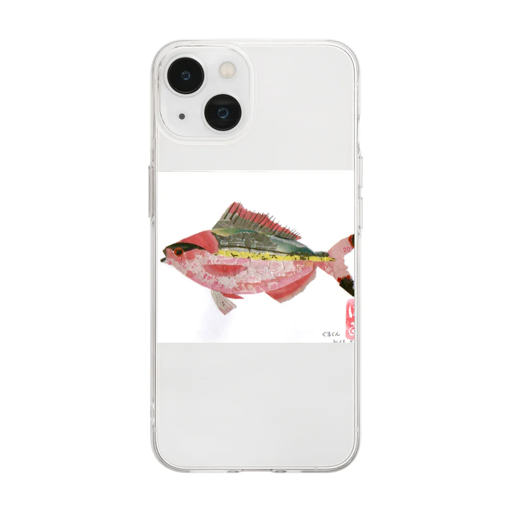 HM.おきなわのグルクン　ちぎり絵 Soft Clear Smartphone Case