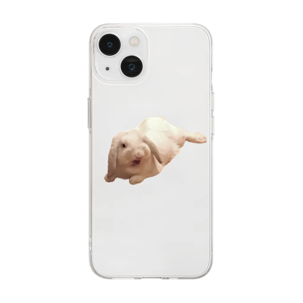 ももかのクワッどんちゃん#ロップイヤー#うさぎ#あくび Soft Clear Smartphone Case