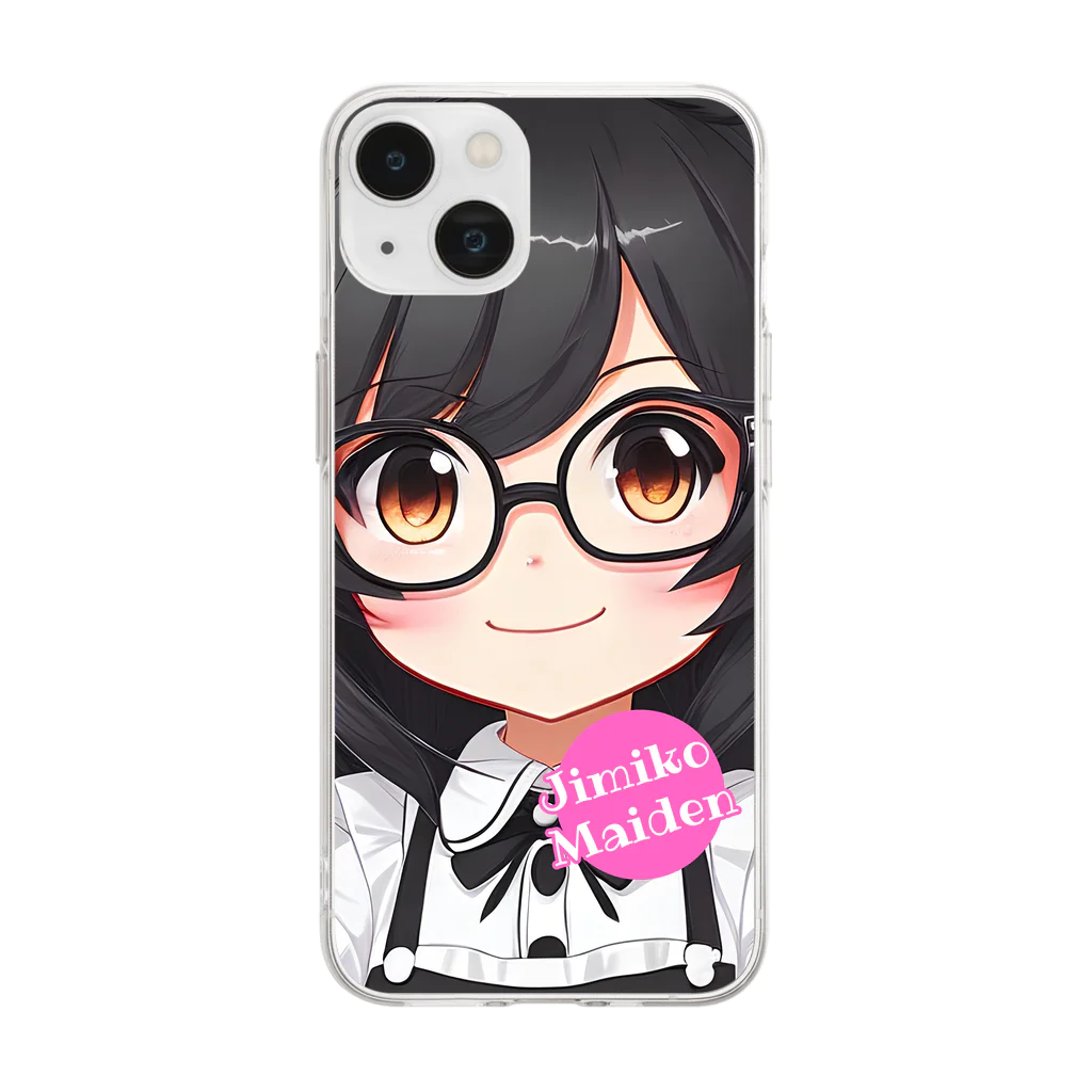 Jimiko Maiden (ジミコメイデン)の【Jimiko Maiden】スマイルメイド（缶バッジ）（iPhoneケース） Soft Clear Smartphone Case