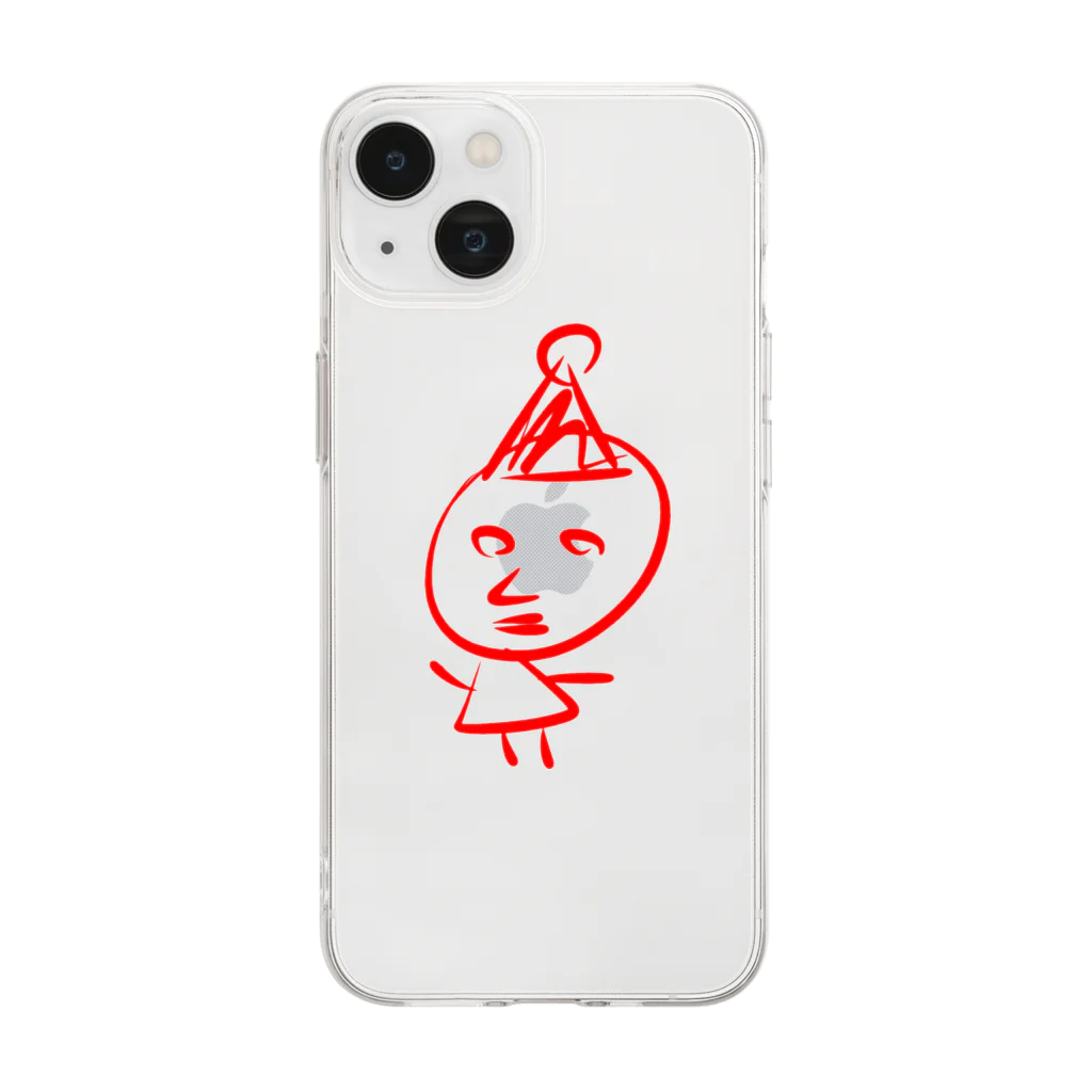 たこやきちゃんの帽子かぶった人 Soft Clear Smartphone Case