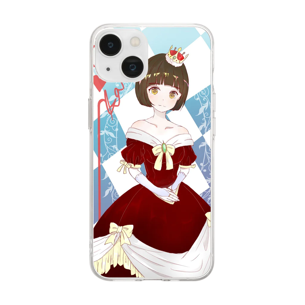 みとのお店屋さんの創作少女 女王 白い方のやつ Soft Clear Smartphone Case