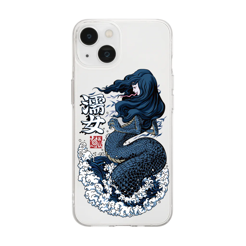 NAMI★HANA屋の日本の妖怪_濡れ女(ぬれおんな)_NUREONNA Soft Clear Smartphone Case