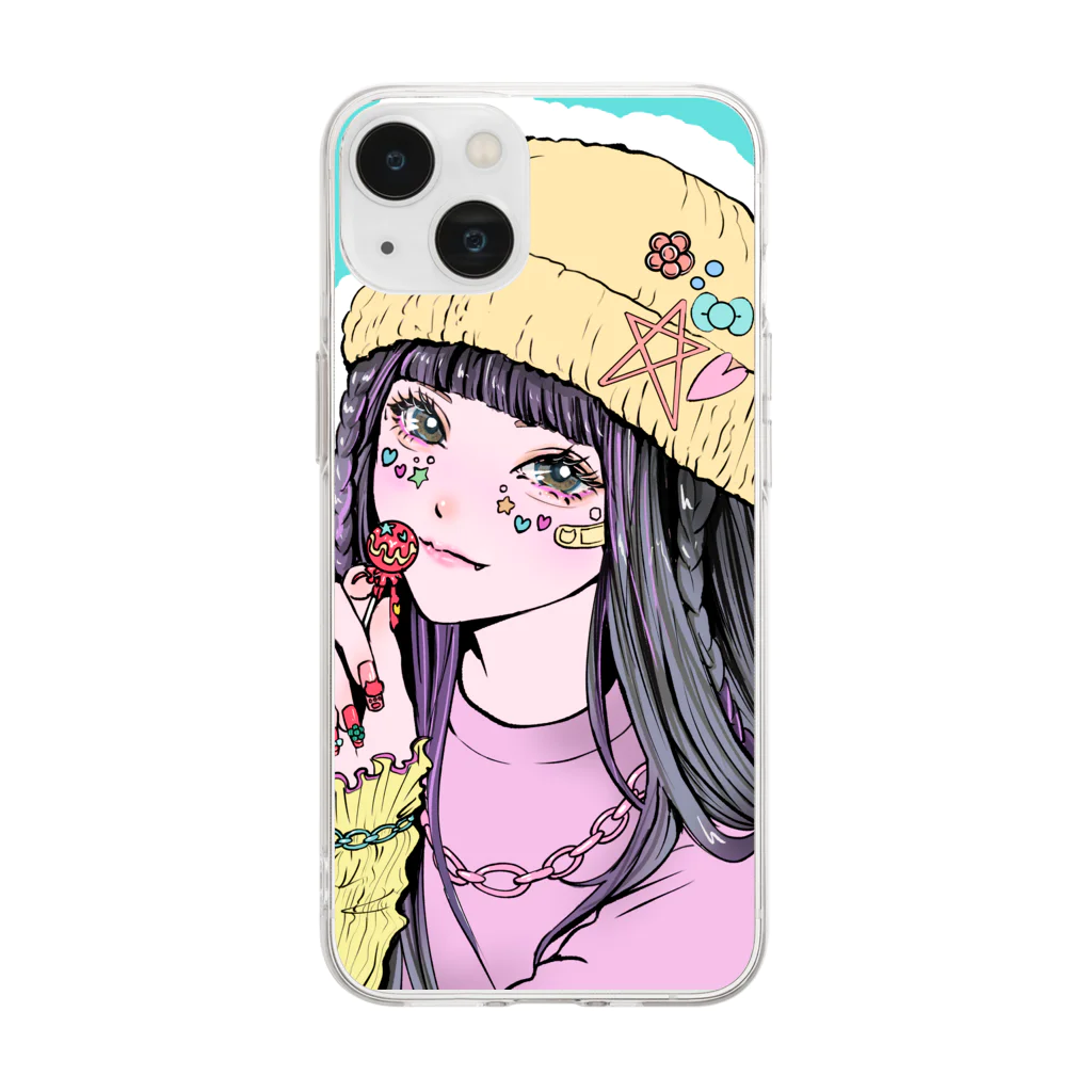 MIORI STOREの猫耳ちゃん Soft Clear Smartphone Case