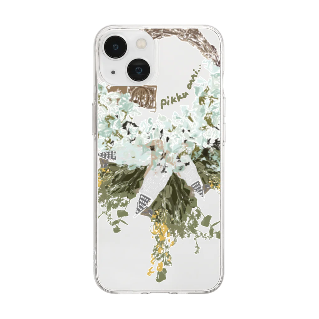 いちたすいちはのflower collage Soft Clear Smartphone Case