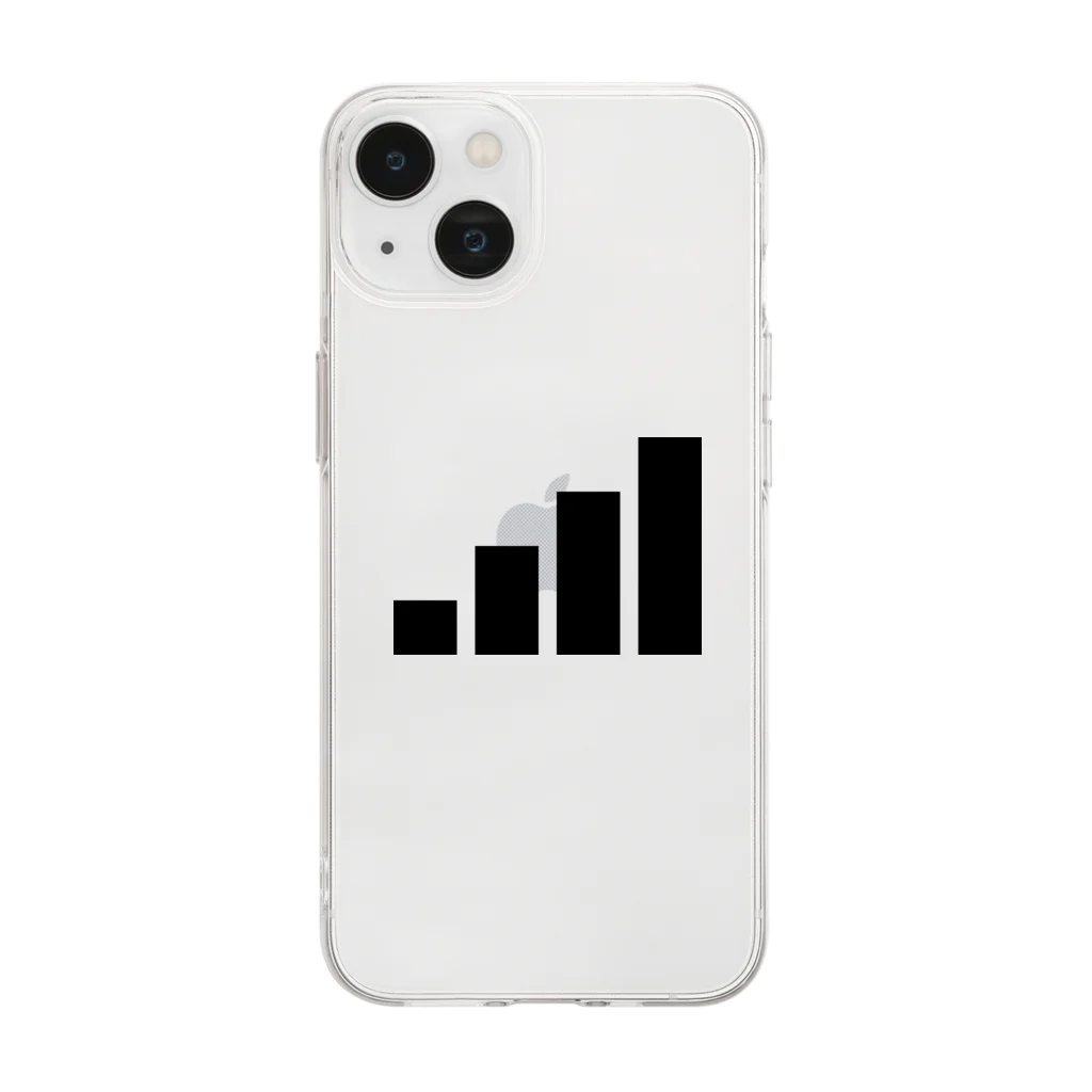 PyriteDesignのアンテナ4本【スマホケース】【中央大きめ】【デザイン色：黒】 Soft Clear Smartphone Case