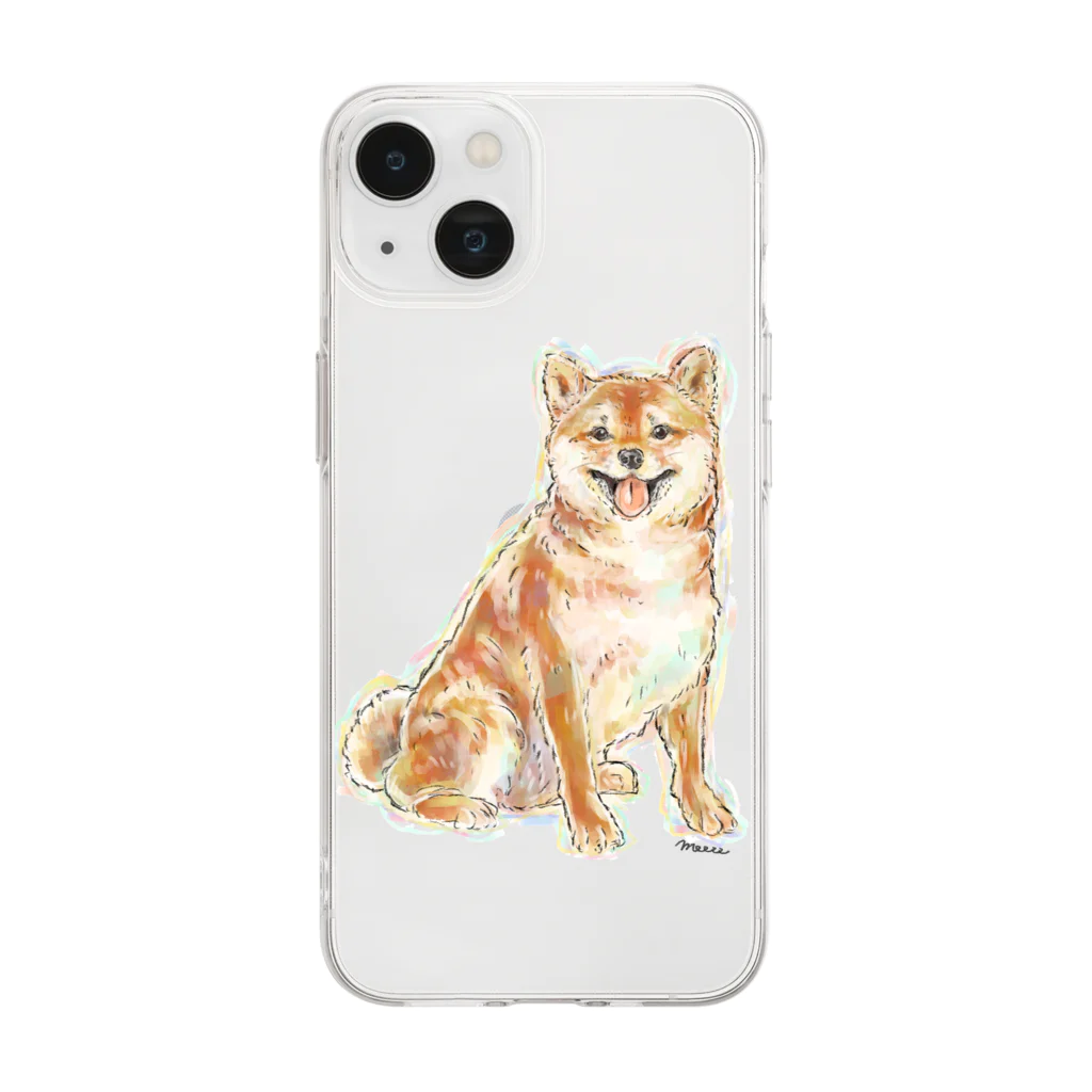 pipo ぴぽ　(moooo)の笑っている柴犬 Soft Clear Smartphone Case