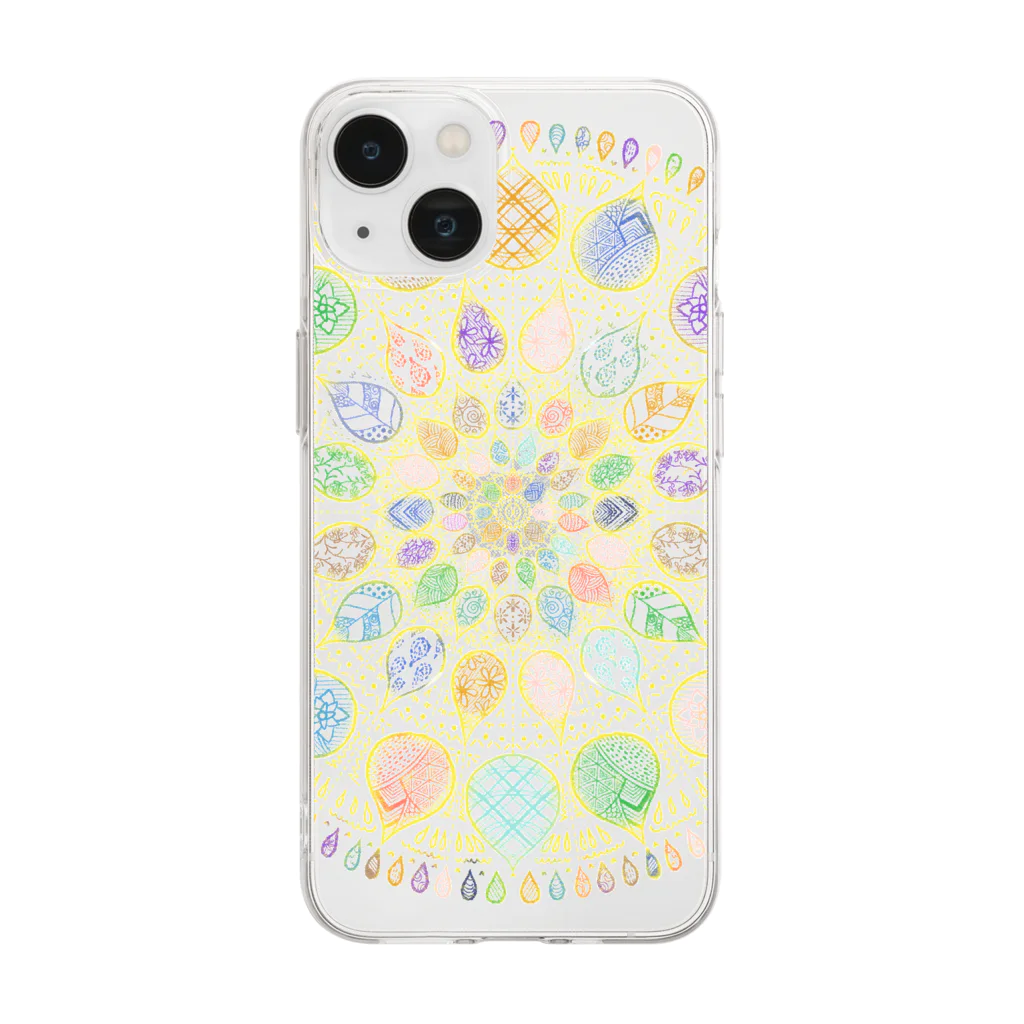 光のフラーレン33の光の曼荼羅　ひかり Soft Clear Smartphone Case