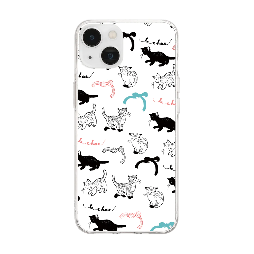 Krimgenのle chat (blanc) Soft Clear Smartphone Case