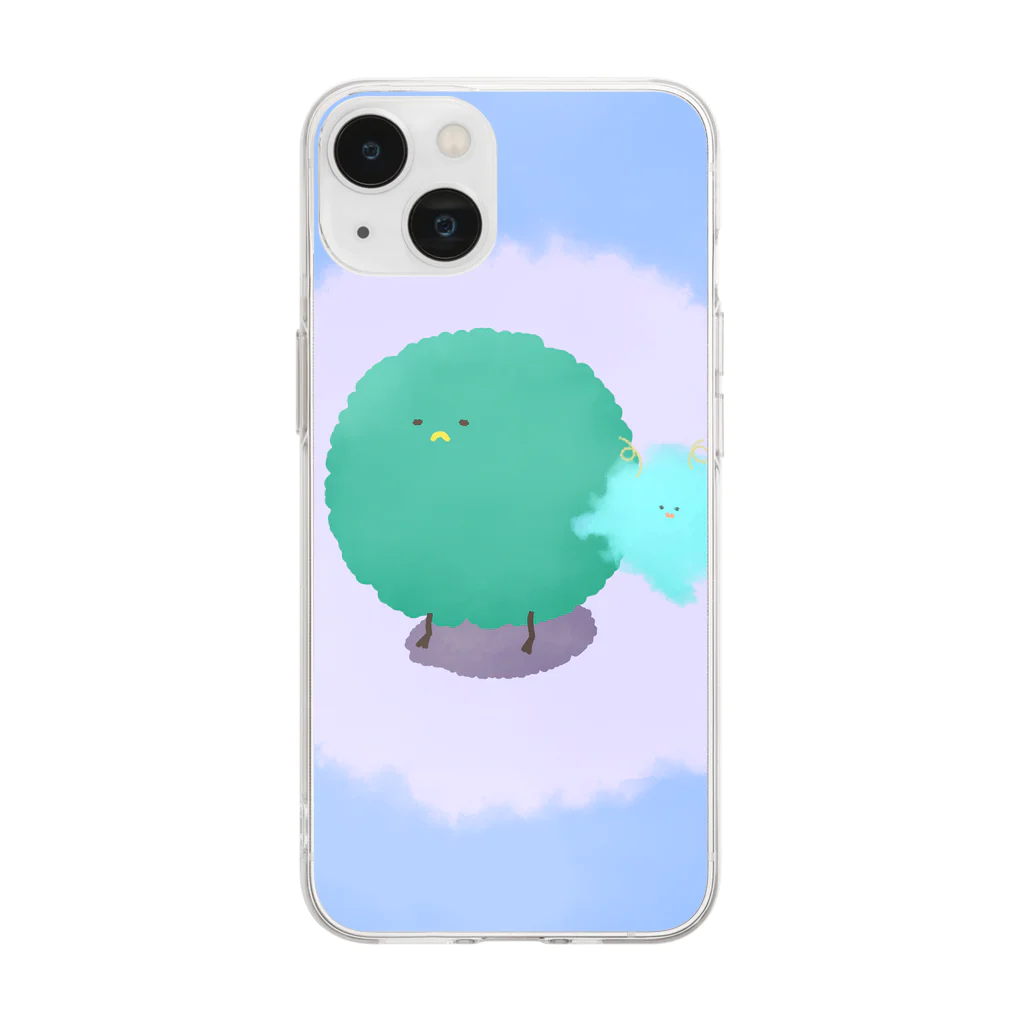 まるまる恋心の湿気とずんちゃん Soft Clear Smartphone Case