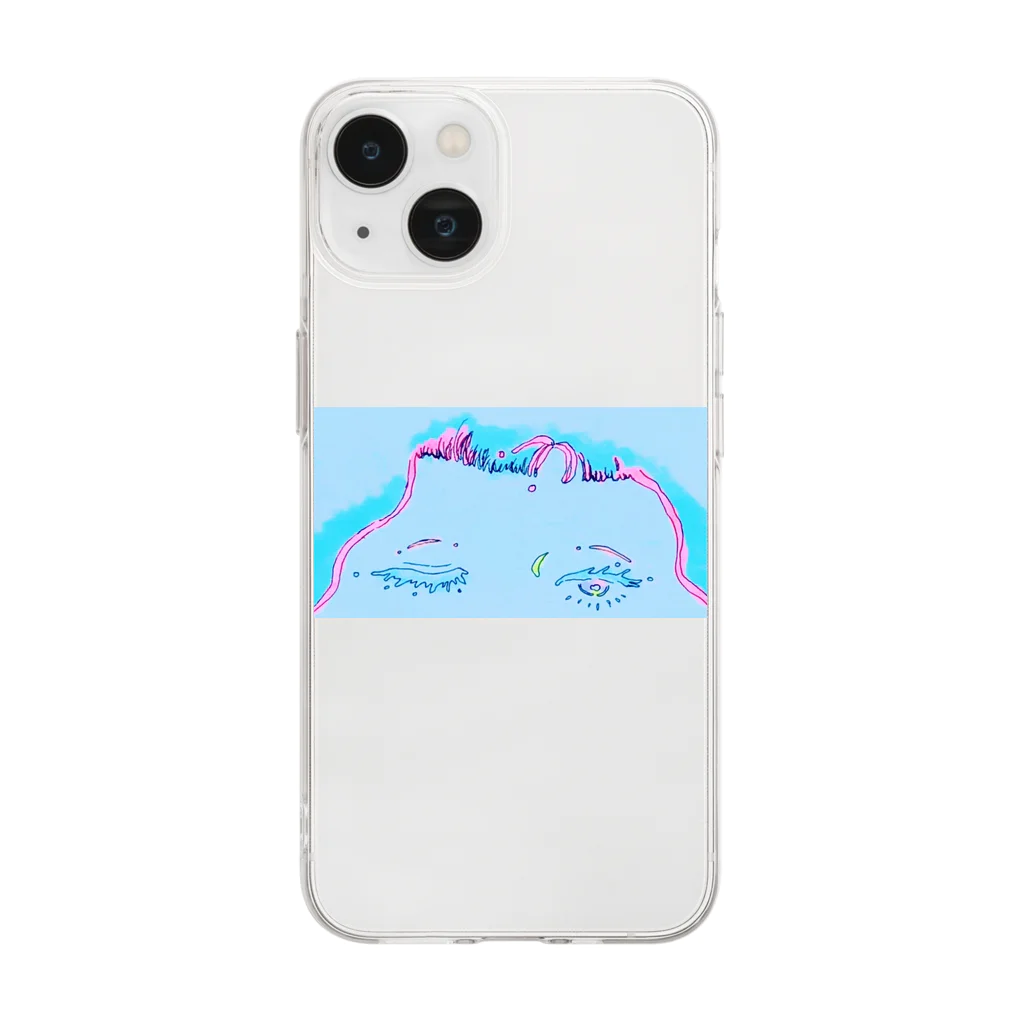 塩バターのちらり Soft Clear Smartphone Case