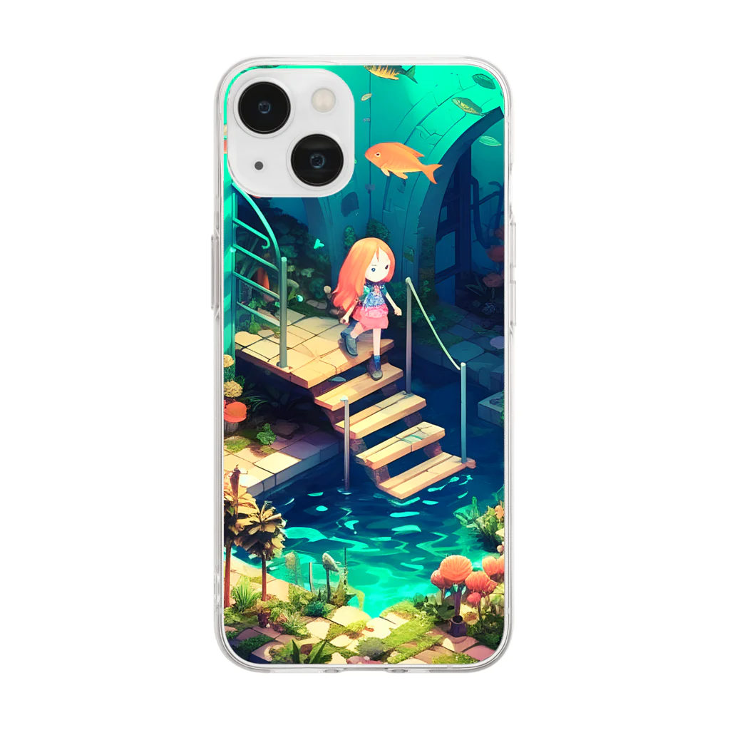 WakakelWorksのAquatic Escape Soft Clear Smartphone Case