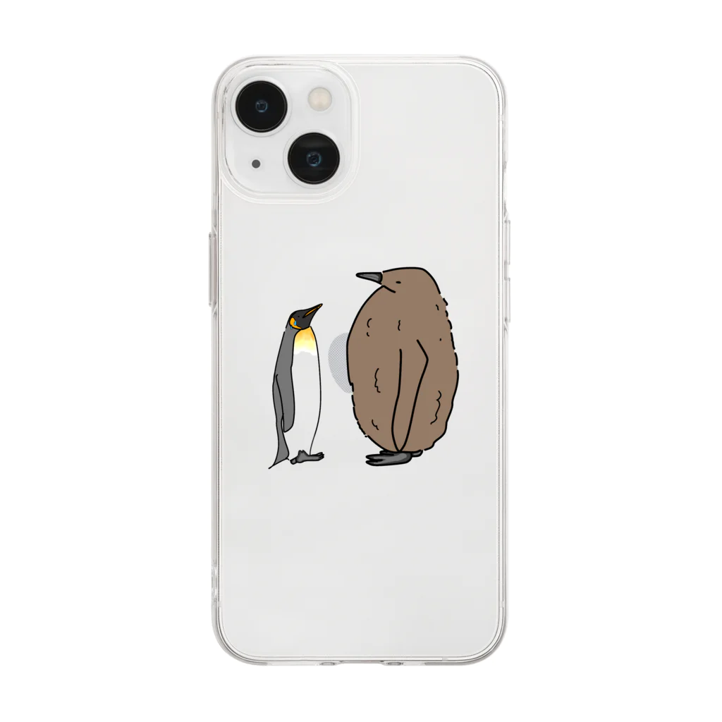 Mono Monoのペンギンの親子？ Soft Clear Smartphone Case