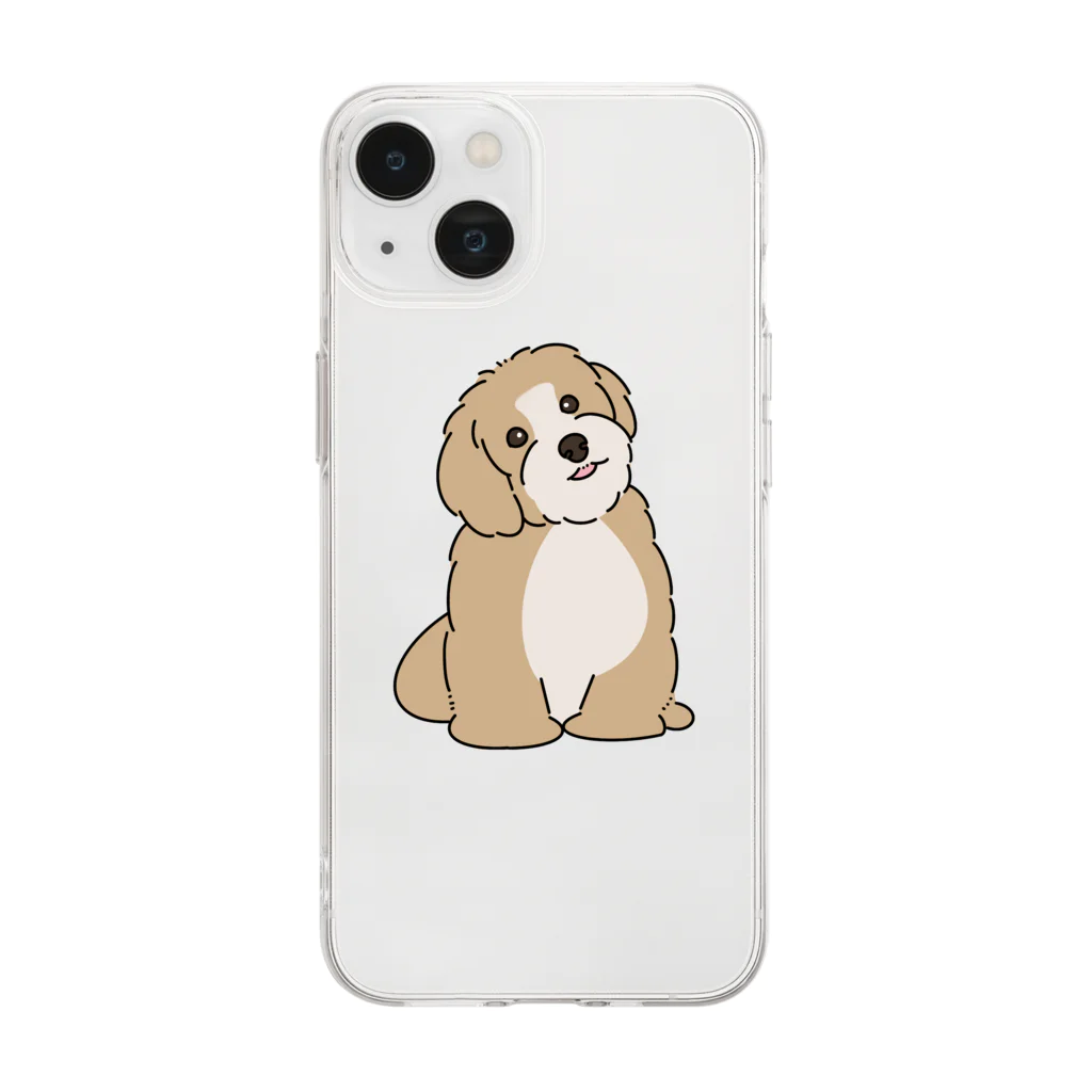 marumerucoのもふもふ犬 Soft Clear Smartphone Case