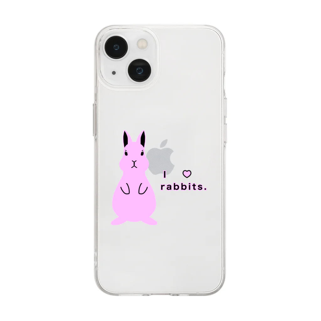 天十里SHOPのI love rabbits. Soft Clear Smartphone Case