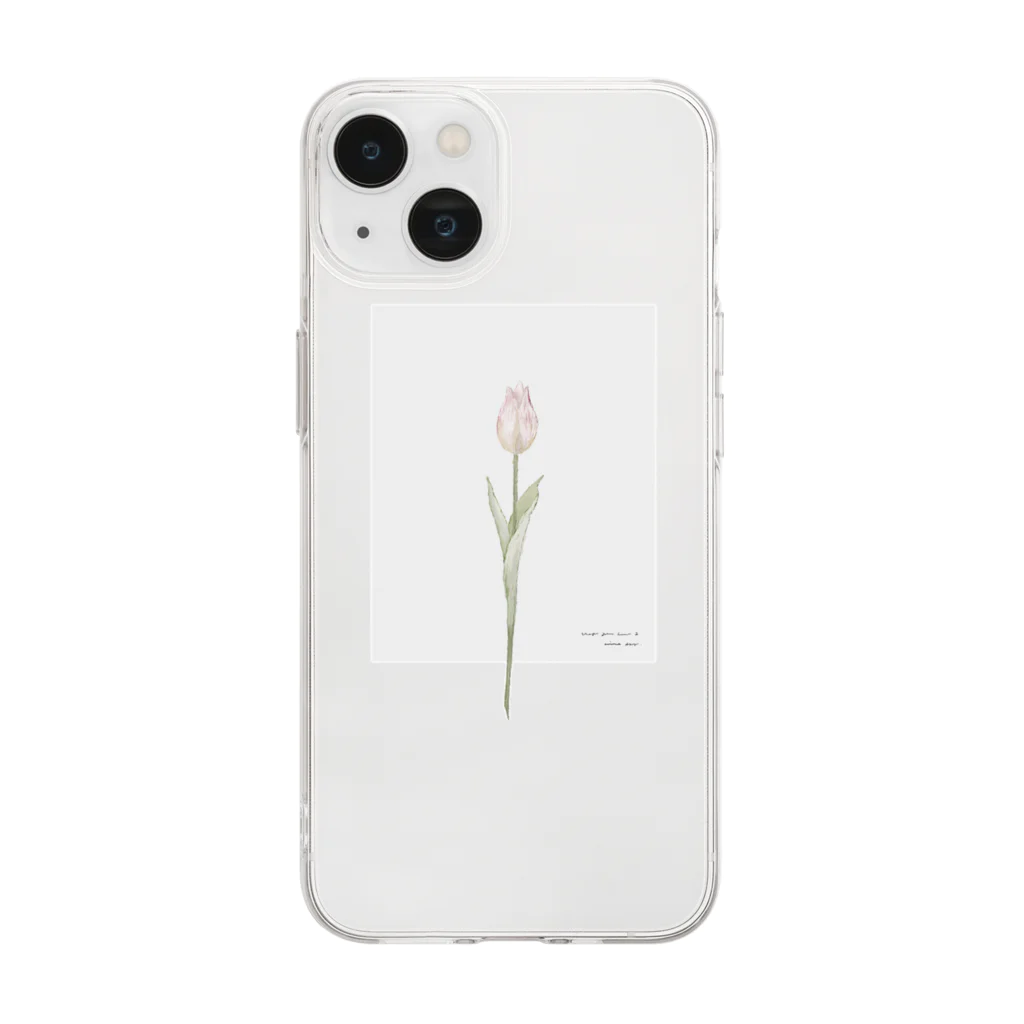 rilybiiの*peach milk tea × *peach tulip . shabby chic . Soft Clear Smartphone Case